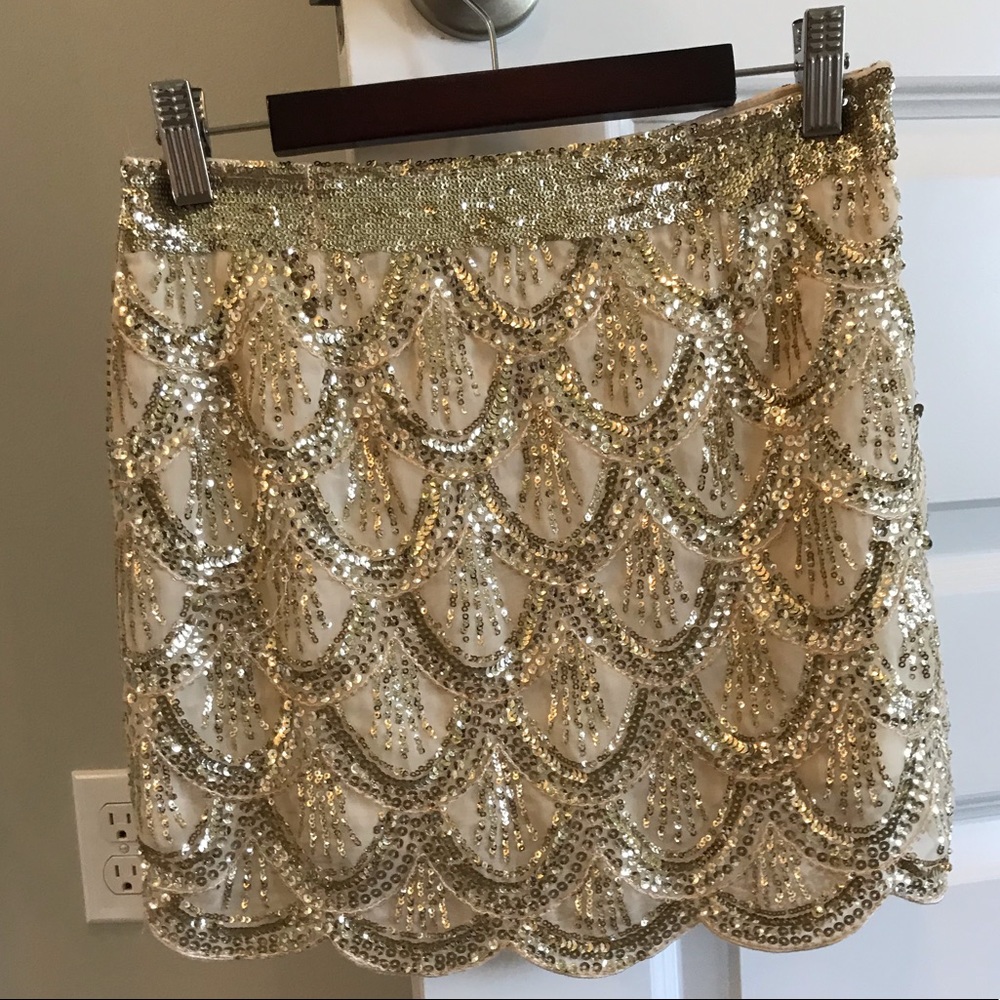 Gold sparkly skirt